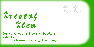 kristof klem business card